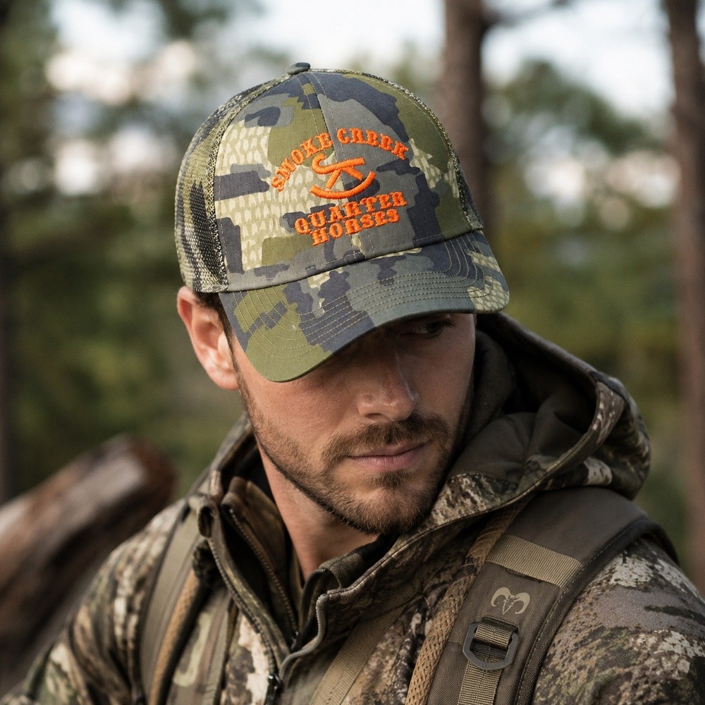 KUIU Verde Camo Trucker Hat Smoke Creek Quarter Horses Snapback Hunting Cap